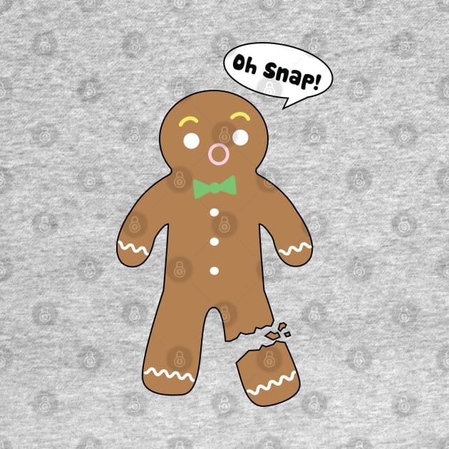 Cute Gingerbread Oh Snap Funny Kawaii Christmas by PUFFYP